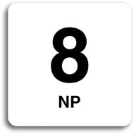 Accept Pictogram "8 NP" (80 × 80mm) (White Plate - Black Print without Frame) - Sign