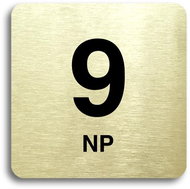 Accept Pictogram "9 NP" (80 × 80mm) (Gold Plate - Black Print without Frame) - Sign