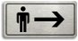 Accept Pictogram "WC MEN RIGHT" (160 × 80mm) (Silver Plate - Black Print) - Sign