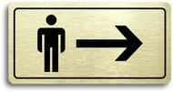 Accept Pictogram "WC MEN RIGHT" (160 × 80mm) (Gold Plate - Black Print) - Sign
