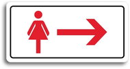 Accept Pictogram "WOMEN'S TOILET RIGHT" (160 × 80mm) (White Plate - Colour Print) - Sign