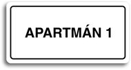 Accept Pictogram "APARTMENT 1" (160 × 80mm) (White Plate - Black Print) - Sign