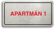 Accept Pictogram "APARTMENT 1" (160 × 80mm) (Silver Plate - Colour Print) - Sign