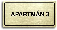 Accept Pictogram "APARTMENT 3" (160 × 80mm) (Gold Plate - Black Print) - Sign