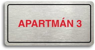 Accept Pictogram "APARTMENT 3" (160 × 80mm) (Silver Plate - Colour Print) - Sign