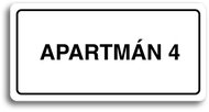 Accept Pictogram "APARTMENT 4" (160 × 80mm) (White Plate - Black Print) - Sign