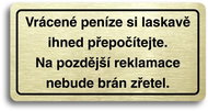 Accept Pictogram "PLEASE COUNT YOUR CHANGE IMMEDIATELY. LATER CLAIMS WILL NOT BE CONSIDERED - Sign