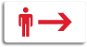 Accept Pictogram "TOILET MEN RIGHT" (160 × 80mm) (White Plate - Colour Print without Frame) - Sign