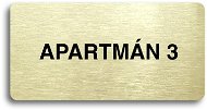 Accept Pictogram APARTMENT 3 (160 × 80mm) (Gold Plate - Black Print without Frame) - Sign