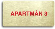 Accept Pictogram APARTMENT 3 (160 × 80mm) (Gold Plate - Colour Print without Frame) - Sign