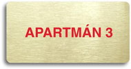 Accept Pictogram APARTMENT 3 (160 × 80mm) (Gold Plate - Colour Print without Frame) - Sign