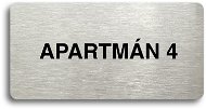 Accept Pictogram APARTMENT 4 (160 × 80mm) (Silver Plate - Black Print without Frame) - Sign