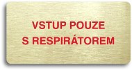 Accept Pictogram ENTRY WITH RESPIRATOR ONLY (160 × 80mm) (Gold Plate - Colour Print without Frame) - Sign