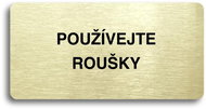 Accept Pictogram "USE FACE MASK" (160 × 80mm) (Gold Plate - Black Print without Frame) - Sign