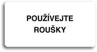 Accept Pictogram "USE FACE MASK" (160 × 80mm) (White Plate - Black Print without Frame) - Sign