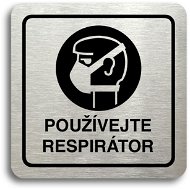 Accept Pictogram Use Respirator  (80 × 80mm) (Silver Plate - Black Print) - Sign