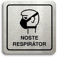 Accept Pictogram Wear Respirator II (80 × 80mm) (Silver Plate - Black Print) - Sign