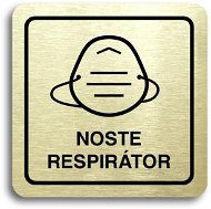 Accept Pictogram Use Respirator  IV  (80 × 80mm) (Gold Plate - Black Print) - Sign