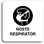Accept Pictogram Wear Respirator (80 × 80mm) (White Plate - Black Print without Frame) - Sign