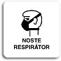 Accept  Wear Respirator II Pictogram (80 × 80mm) (Gold Plate - Black Print without Frame) - Sign