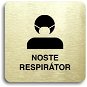 Accept Pictogram Wear Respirator III (80 × 80mm) (Gold Plate - Black Print without Frame) - Sign