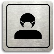 Accept Pictogram Respirator II (80 × 80mm) (Silver Plate - Black Print) - Sign
