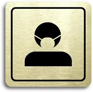 Accept Pictogram Respirator (80 × 80mm) (Gold Plate - Black Print) - Sign