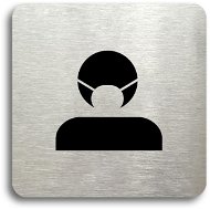 Accept Pictogram Respirator II (80 × 80mm) (Silver Plate - Black Print without Frame) - Sign