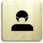 Accept Pictogram Respirator II (80 × 80mm) (Gold Plate - Black Print without Frame) - Sign