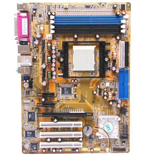 DFI nF4-DAGF - nForce4 DualCh DDR400, PCIe x16, SATA RAID FW GLAN 5.1 audio sc939 - Motherboard - Main image