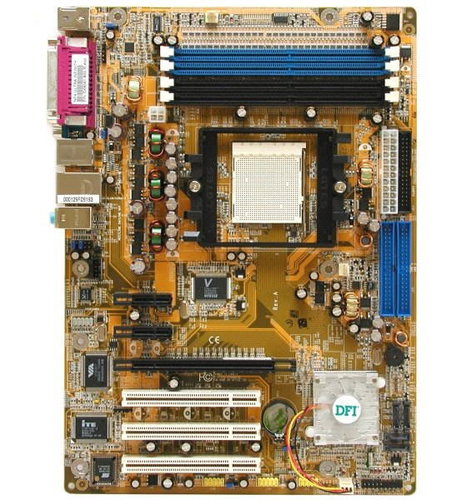 DFI nF4 Ultra INFINITY - nForce4 Ultra DualCh DDR400, PCIe x16, SATA II RAID FW GLAN 6ch audio sc939 - Motherboard - Main image