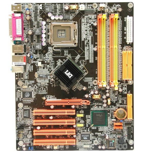 DFI LanParty 875P-T - 865PE/ICH5R DualCh DDR400 AGP 8x SATA RAID FW GLAN 5.1 audio sc775 + PC Transp - Motherboard - Main image