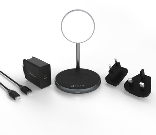 Adam Elements Omnia M2 2in1 mit MagSafe + 24W Reiseladegerät schwarz - Ladeständer - Hauptbild