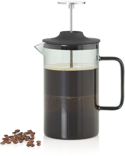 AdHoc French press z dvouplášťováho tmavého skla IMPACT, 600 ml - French Press - Main image