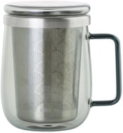 AdHoc Yuna Tea Glass with Infuser, Dark Glass, 560ml - Glass