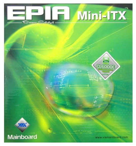 VIA EPIA CL6000E Mini ITX, integr. CPU VIA C3/Eden 600MHz, VGA, 1x DDR, audio, 2x LAN - Motherboard - Hauptbild