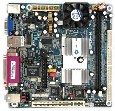 VIA EPIA M10000G Mini ITX, integr. CPU VIA C3 Nehemiah 1GHz, VGA, TV-out, 1x DDR266, audio, LAN - Motherboard - Main image