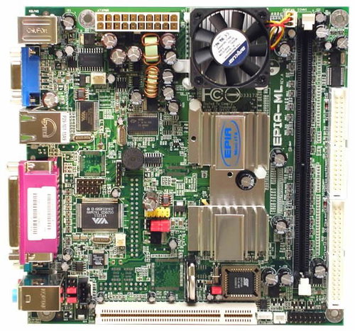 VIA EPIA ML8000AG Mini ITX, integr. CPU VIA C3/Eden 800MHz, VGA, 1x DDR266, audio, LAN - Motherboard - Main image