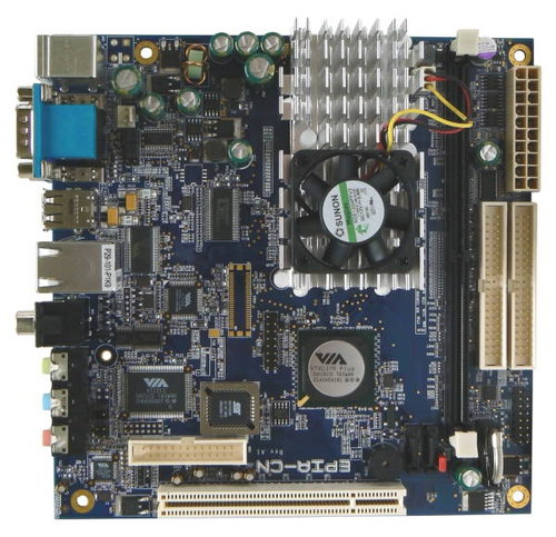 VIA EPIA CN13000G Mini ITX, integr. CPU VIA C3 V4 1,3GHz, VGA, TV-out, 1x DDR2 533, SATA, audio, USB - Motherboard - Hauptbild