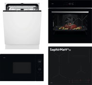 AEG 8000 GI8200A2TN + 7000 SenseCook OS6PB631AB + 5000 SaphirMatt SE TO64IC0FIT + TB6SM171DB - Microwave, Built-in Dishwasher, Oven and Cooktop Set
