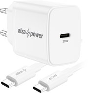 AlzaPower Fast Charge SET A111C (20W + USB-C/C 60W Cable) bílá - Nabíječka do sítě