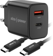 AlzaPower Fast Charge SET A121CA (20W + USB-C/C 60W Cable) black - Wall Charger
