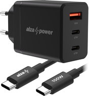 AlzaPower Fast Charge SET G611CCA (67W + USB-C/C 100W Cable) černá  - Nabíječka do sítě