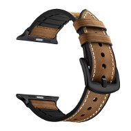 Eternico Leather and Silicone Band pre Apple Watch 38mm / 40mm / 41mm hnedý - Remienok na hodinky