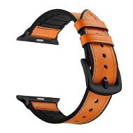 Eternico Leather and Silicone Band pre Apple Watch 38mm / 40mm / 41mm oranžový - Remienok na hodinky