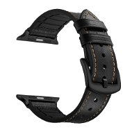 Eternico Leather and Silicone Band for Apple Watch 42mm / 44mm / 45mm black - Watch Strap