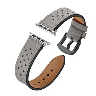 Eternico Leather Band pre Apple Watch 38mm / 40mm / 41mm sivý - Remienok na hodinky