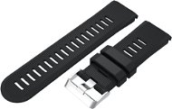 Eternico Garmin Quick Release 26 Silicone Band Silicone Silver Buckle, Black - Watch Strap