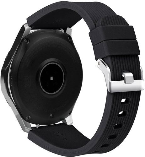 Eternico Essential Vertical Grain Silver Buckle universal Quick Release 22mm Schwarz - Smartwatch-Armband - Hauptbild