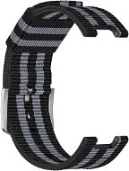 Eternico Canvas Stripes for Amazfit T-Rex Black and Grey - Watch Strap